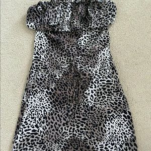 Victoria Secret Cheetah Ruffle Strapless Dress XS